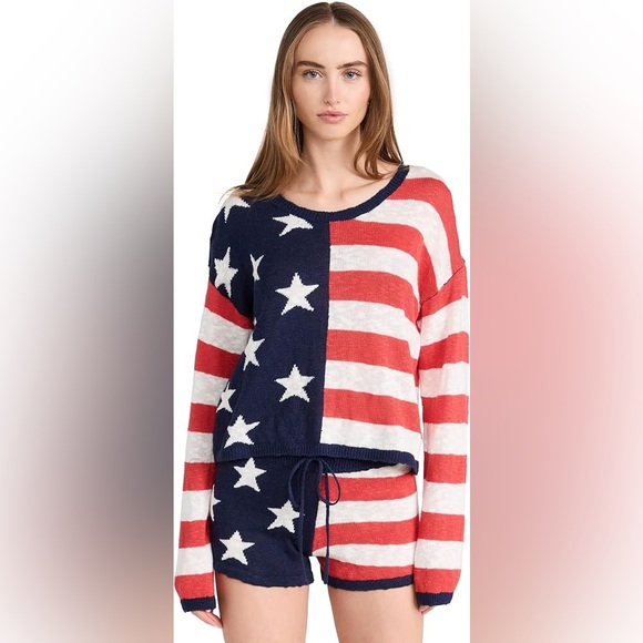 BEACH RIOT Star Spangled Beach Sweater and Balboa Shorts Set - Picture 7 of 7